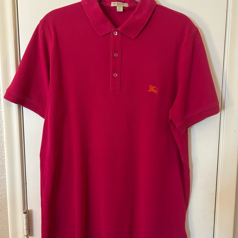 Burberry Men's Polo Shirt - Deep Pink